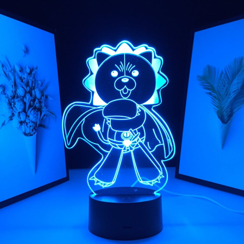 คริสต์มาส Deal 3D LED โคมไฟ Bleach อะนิเมะ Kon Night Light สำหรับห้องนอนเด็ก Decor วันเกิดของขวัญ Remote มังงะตารางโคมไฟ