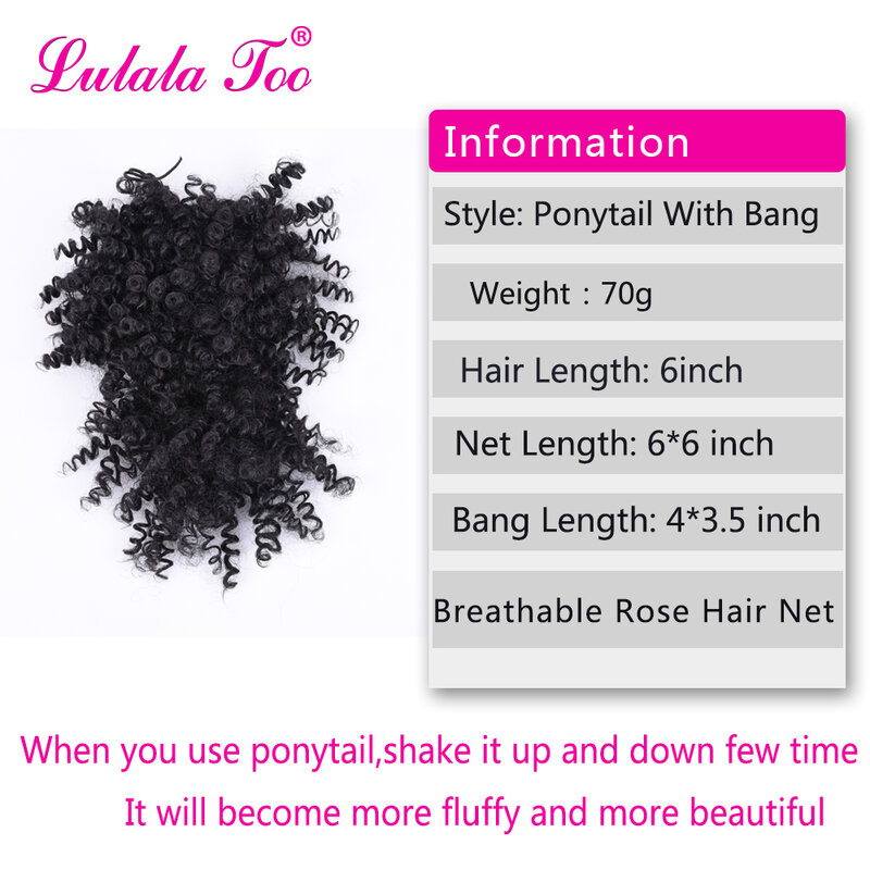 Flequillo rizado sintético con cordón para mujer negra, extensiones de cabello con Clip, postizos delanteros
