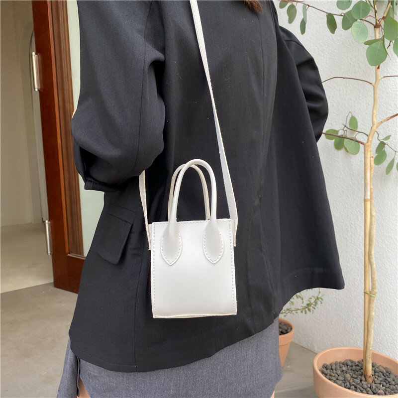 Women Mini Purse Luxury Designer Crossbody Bag Girls PU Leather Shoulder Bags Lady Small Pure Color Evening Party Handbags