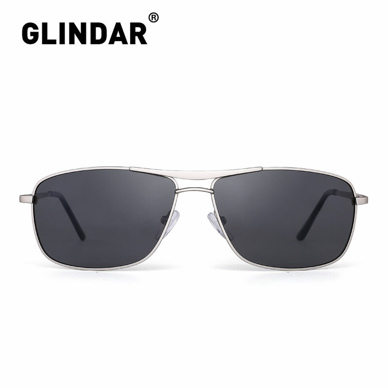 Bisagra de resorte para hombre, gafas de sol polarizadas, marco de Metal rectangular estrecho, gafas de sol de conducción