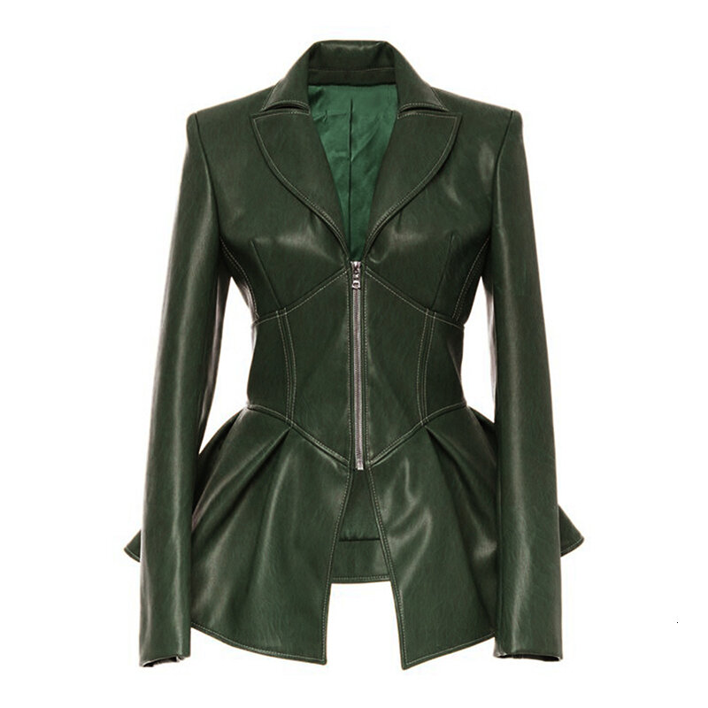 Женская Асимметричная куртка twotwin2 в байкерском стиле, с отложным воротником, с длинным рукавом и высокой посадкой, новинка 2022