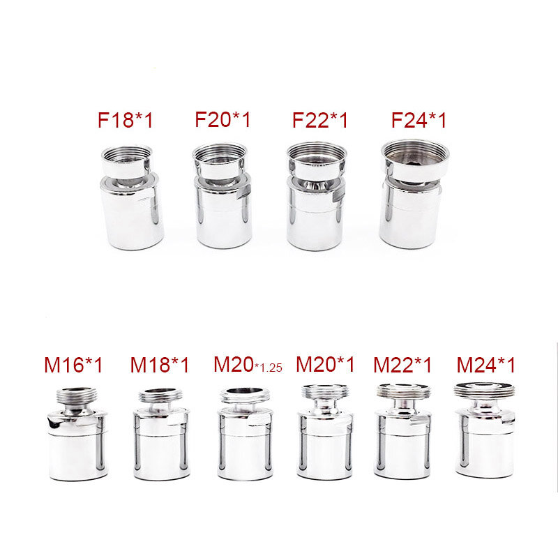 Wasourlf-ajustável água saving faucet m22, adaptador de modo 2, rosca masculina m20, torneira de cozinha, acessórios do pulverizador, 360 giratória