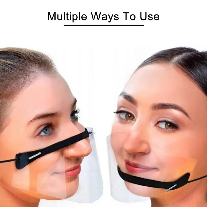 1pc Transparent Mund Caps Waschbar Erwachsene Schutz Maske Waschbar Gesicht Maske Mode Visier Gesicht Maske Nebel Kein Beschlagen Gesicht sheild
