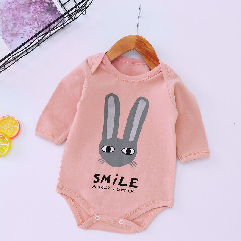 0-24M New Baby Boys Girls Jumpsuit Newborn Romper Long Sleeve Lovely Print One-piece Cotton Infant Clothes