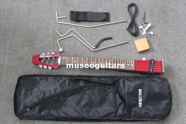 Бренд MINSTAR, электрическая гитара для путешествий MICROSTAR с сумкой для переноски