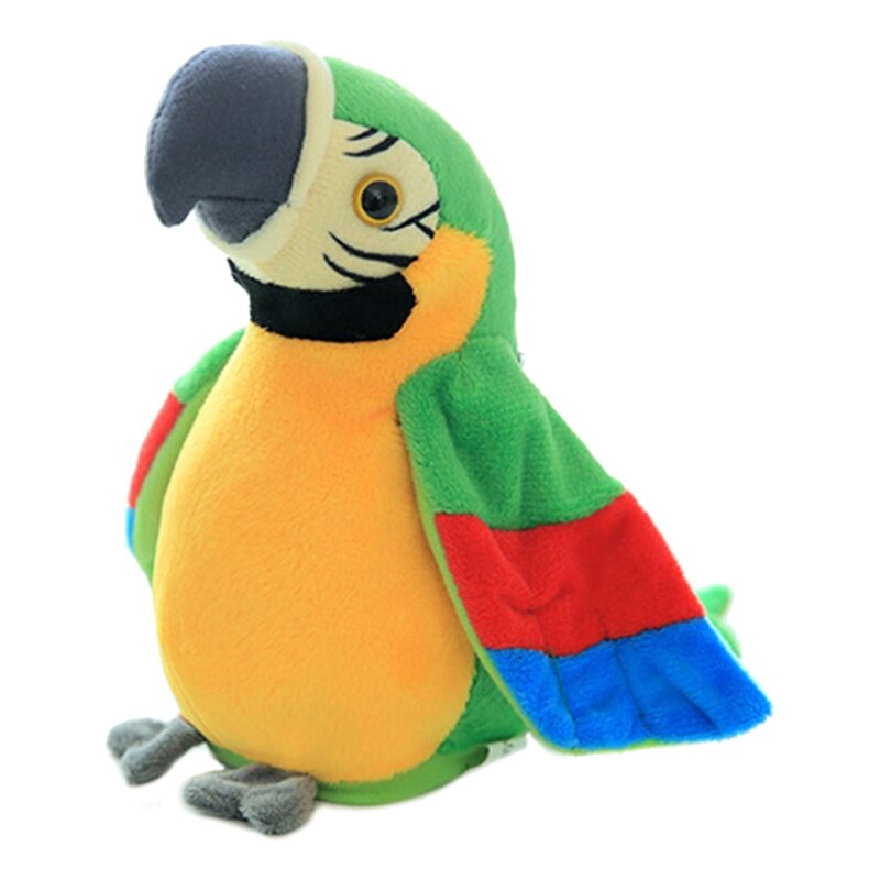 Multifuncional elétrico brinquedo de pelúcia papagaio, falando e repete, acenando simulação pássaro, presente educação precoce, novo, 2023