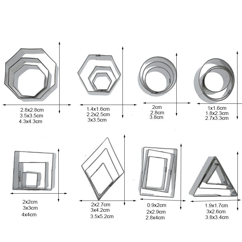 Gliny frezy do glina polimerowa projektant DIY materiały jubilerskie narzędzia 24 sztuk podstawowe geometria glina polimerowa frez sztuki narzędzia do uprawiania Hobby zestaw