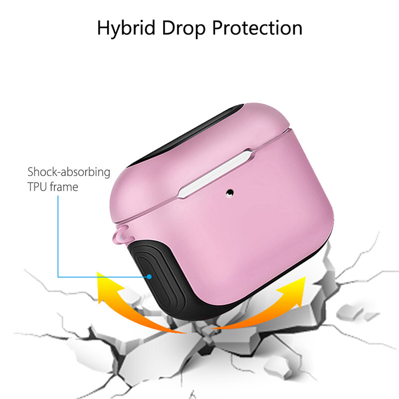 Airpods pro 케이스 용 natrberg 무광택 케이스 실리콘 범퍼 충격 방지 보호용 하드 pc 커버 air pods pro 케이스 액세서리 용