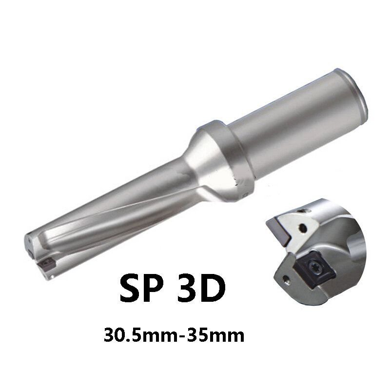 Terindeks Bor 3D SP Jenis 30.5 Mm-35 Mm U Bor Dangkal Lubang CNC Menggunakan Carbide Sisipan Spmg bubut C32 SP11 SP09 Kualitas Tinggi