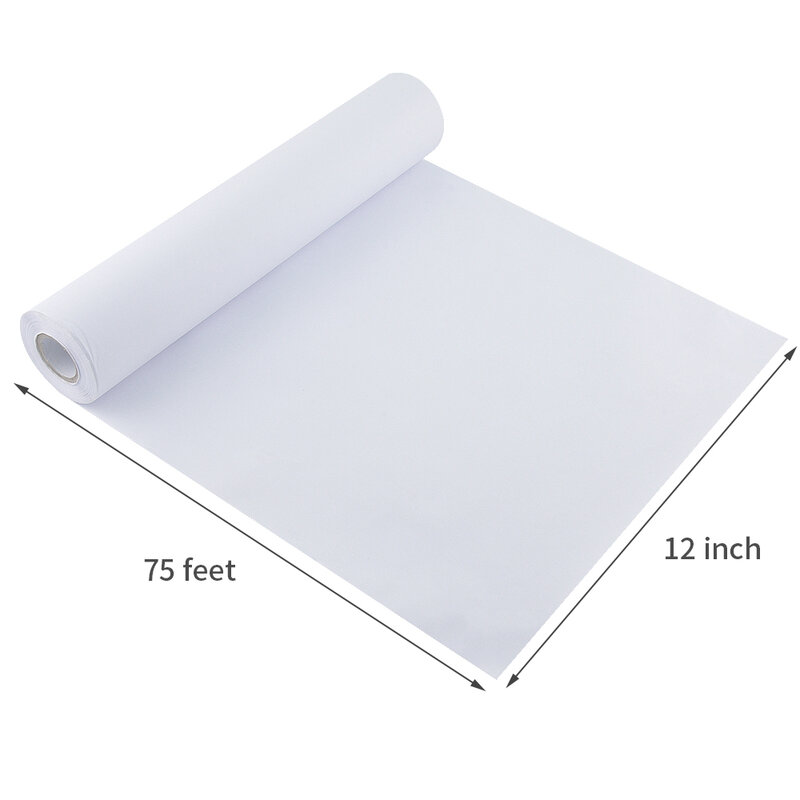 Rolo de papel de cavalete essencial (12 polegadas x 75 pés, sem cola), rolo de coloração em branco para tintas, arte de parede, papel de cavalete, bu sem cola