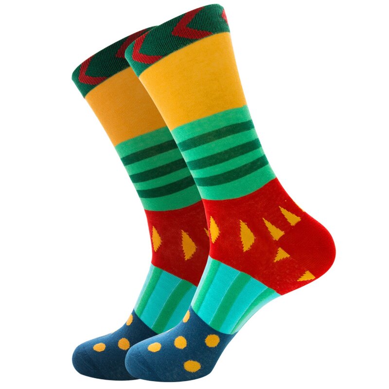 Geometrische Streifen Neuheit Männer Socken Baumwolle Casual Persönlichkeit Design Hip Hop Streetwear Glücklich Socken Geschenke für Männer Qualität
