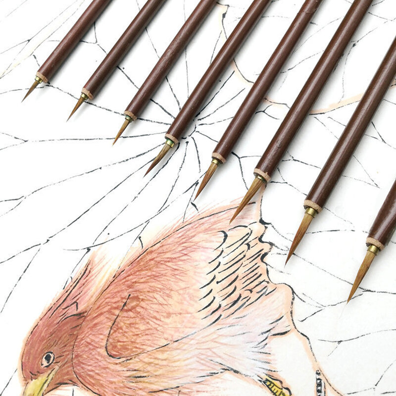 3pcs/set Metal Weasel Hair Brush Pen Hook Line Paint Brush Chinese Calligraphy Brush Art Oil Painting Brush