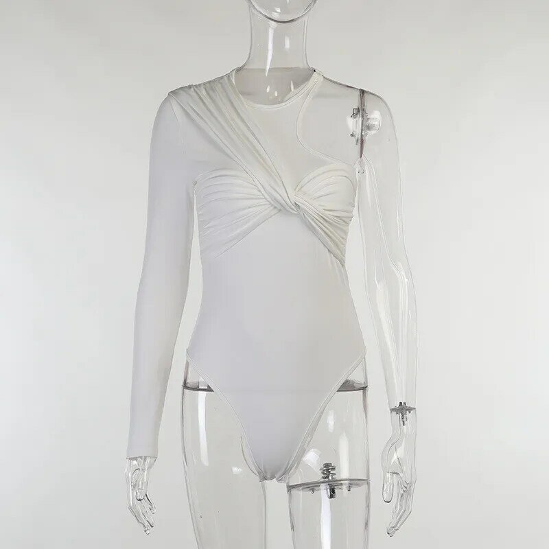 CNYISHE-body ajustado de un hombro para mujer, traje Sexy de una pieza para oficina
