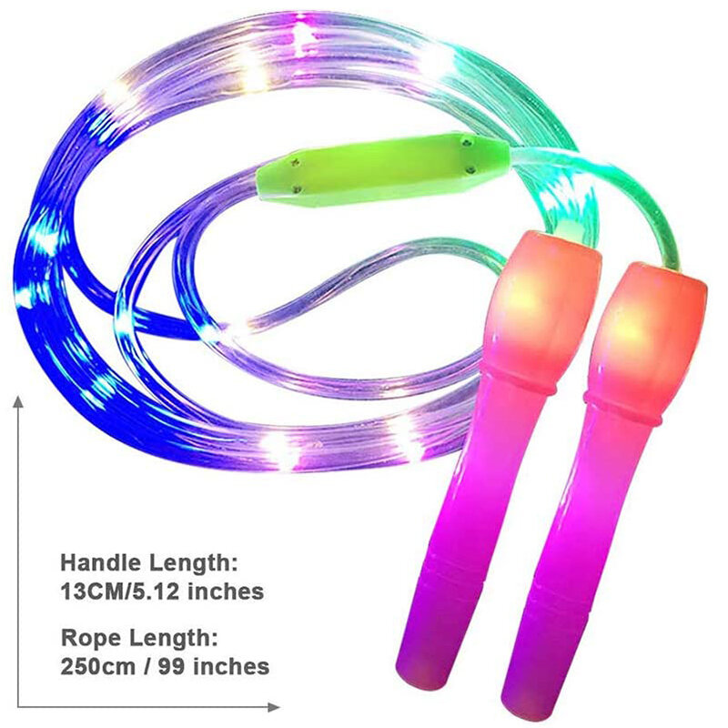 Świecący skakanki LED, pomijając kabel linowy na nocne ćwiczenia dla dzieci, trening Fitness sport HA