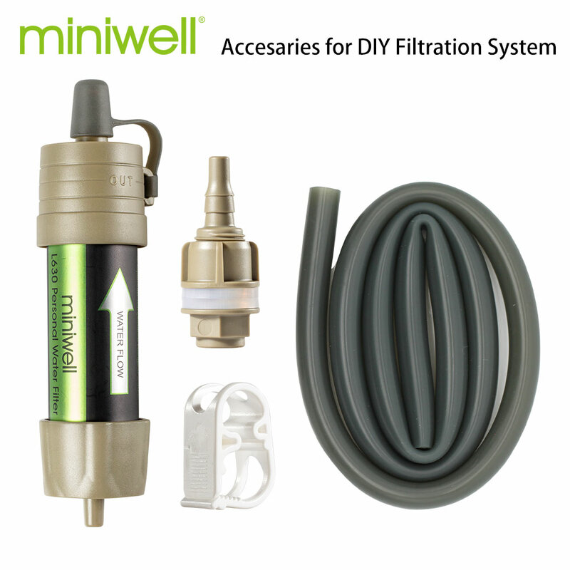 Miniwell-المحمولة التخييم نظام تصفية المياه ، 2000 لتر سعة الترشيح ، في الهواء الطلق أداة البقاء على قيد الحياة في حالات الطوارئ