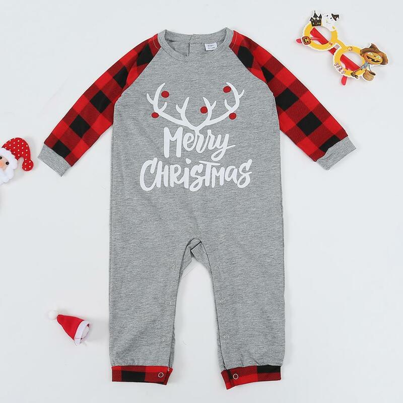 Família natal combinando pijamas conjunto 2020 natal adulto crianças pijamas roupa de dormir bebê macacão feliz natal família combinando roupas