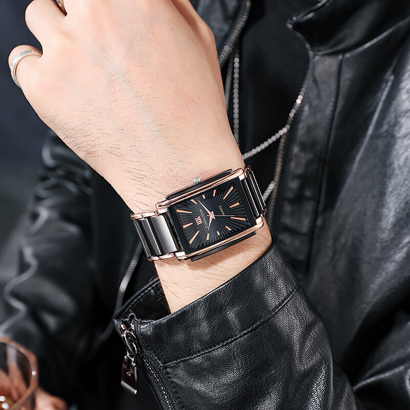 2021 New Top Brand Luxury Rectangle Quartz Clock Male Business Dress Wristwatch dropshipping 2020 best selling products Relogio