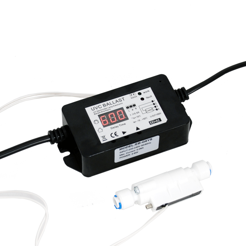 Balast lampy UV Coronwater z przełącznikiem przepływu i alarmem defektowym, lampa 4-6 W, EB-GYS06