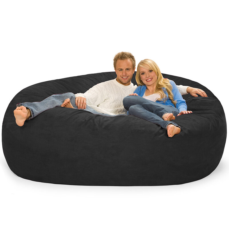 Dropshipping Big Indoor Party Game Adult Large Double Floor Seat suede Bean Bag cover foam BAG sac