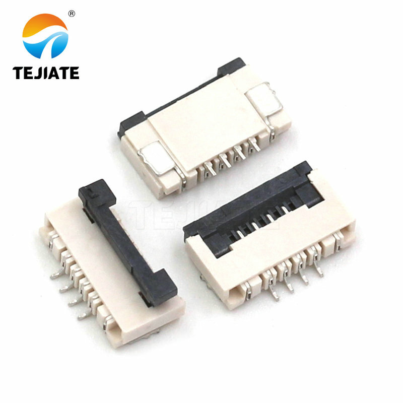10 peças ffc/fpc conector de cabo plano, adaptador de tomada 1.0mm 4/6/8/10p para baixo tipo flip kit de plug