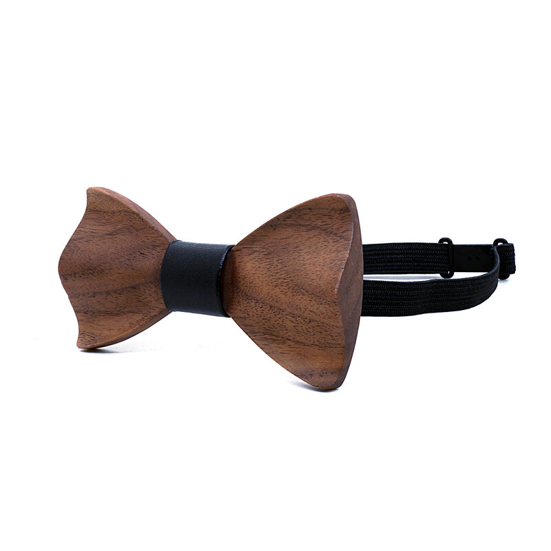 Pajarita de madera 3D para hombre, pajarita de nogal negro, esmoquin clásico, corbata de mariposa