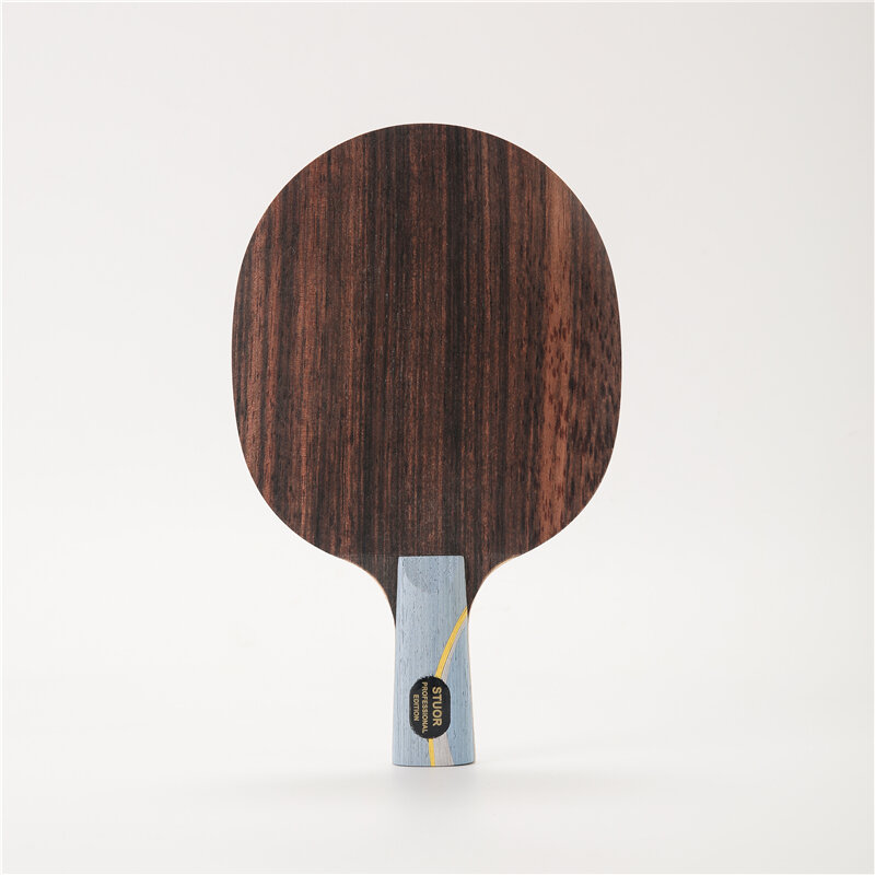 Raqueta de tenis de mesa de ébano, estructura de W968-5, madera de 5 capas más 2 capas, ALC, interior de carbono, pala de murciélago para ataque rápido