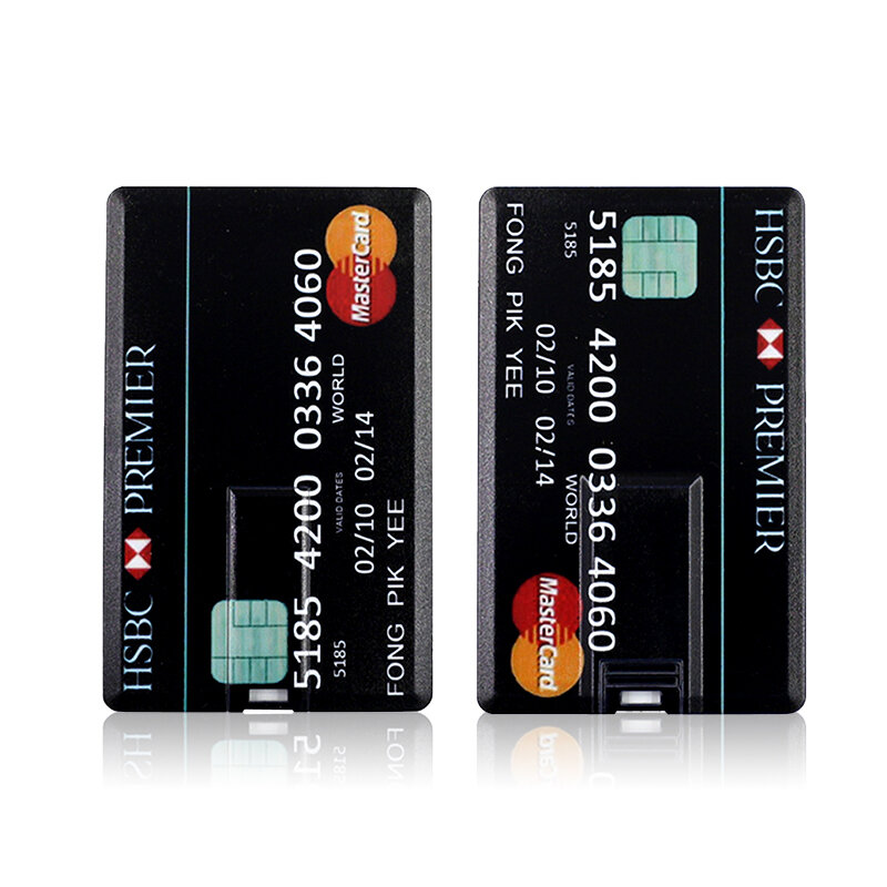Pen Cartão de Crédito Bancário, High Speed USB Flash Drive, Memory Stick, 4GB, 8GB, 16GB, 32GB, 64GB, 128GB