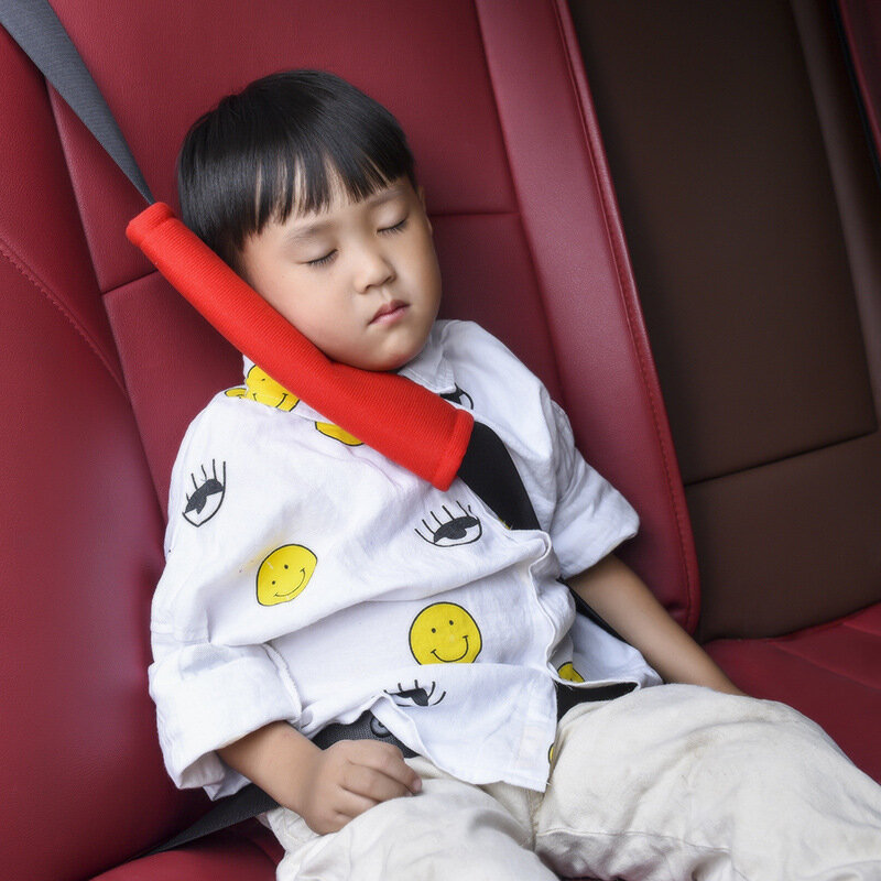 Cintura di sicurezza per auto fodera morbida per spalline cintura di sicurezza in pelle scamosciata protezione per le spalle cuscino per dormire per bambini decorazione per auto