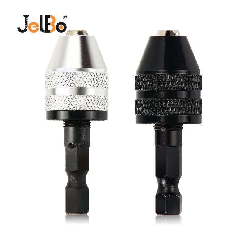 JelBo Mini Screwdriver Drill Chuck Adapter 1/4 Hex Shank Drill Bit Impact Driver Adaptor for Quick Change Convertor Power Tools