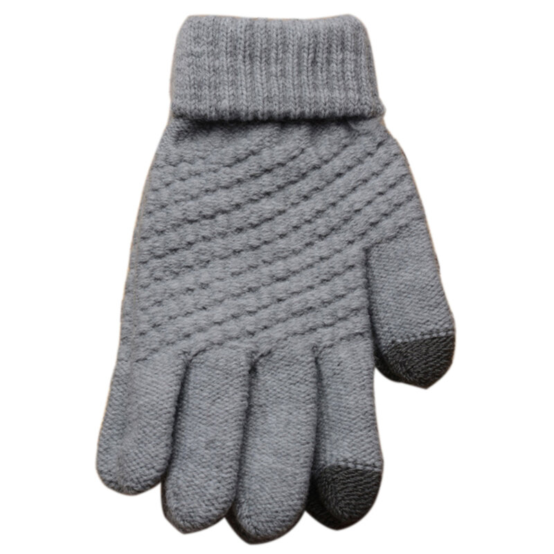 Женские и мужские осенне-зимние мягкие вязаные перчатки для сенсорного экрана, теплые лыжные перчатки для сенсорного экрана с поддержкой т...