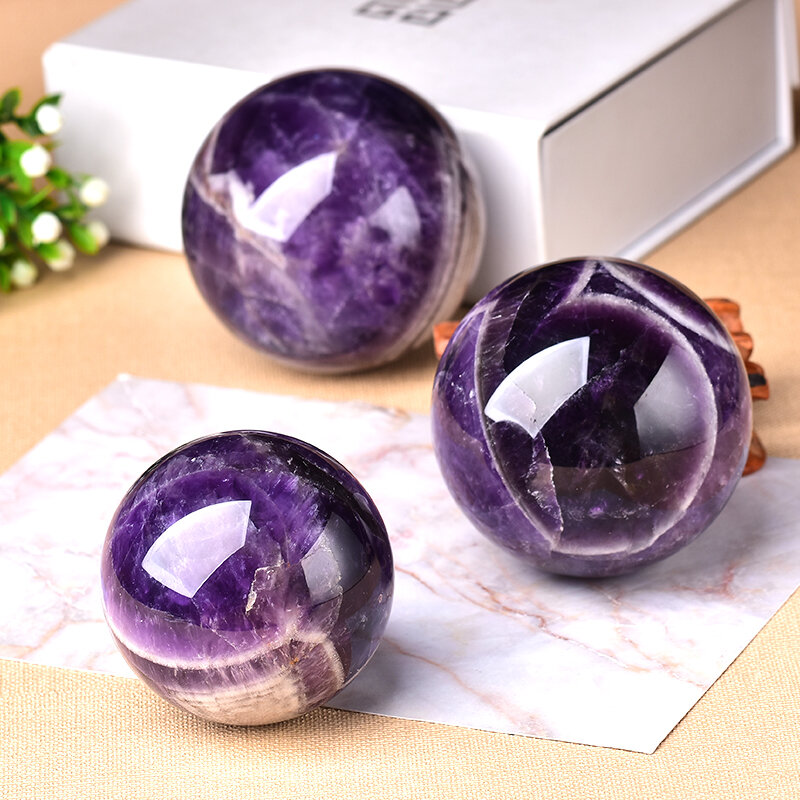 1pc natürlichen Traum Amethyst Ball poliert Globus Massage Ball Reiki Heils tein Home Dekoration exquisite Geschenke Souvenirs Geschenk