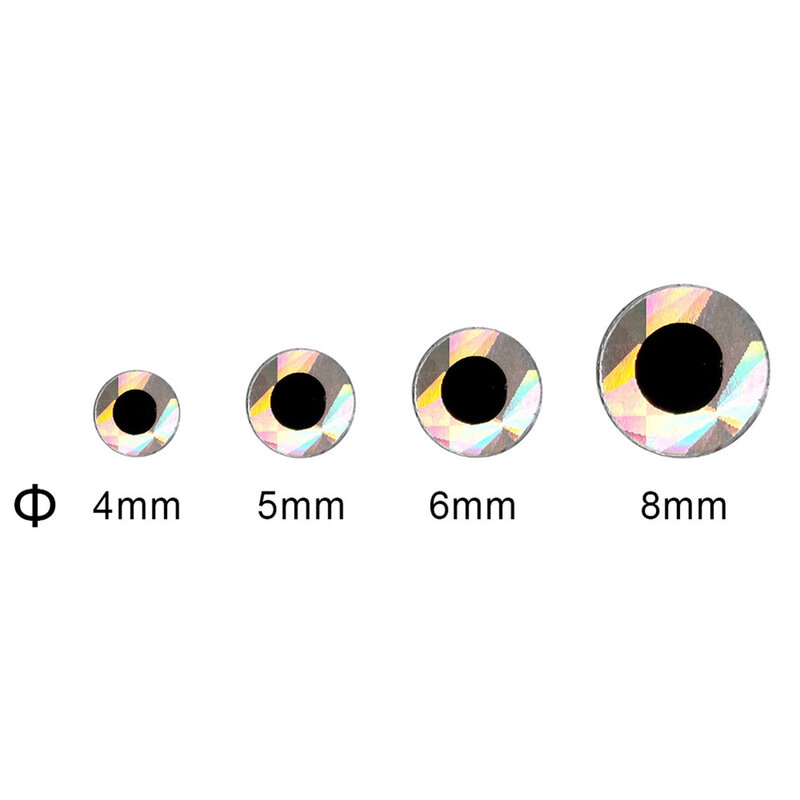 Útil Flat Lure Eyes, fita durável, alta qualidade, Tackle Eyes, novo, 2D, 4mm, 5mm, 6mm, 8mm, acessórios