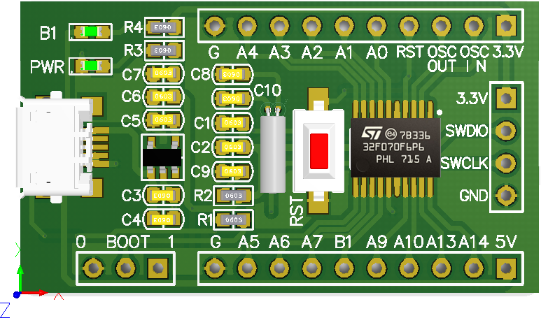 最小システムstm32f070f6p6標準コアボードstm32開発ボード学習評価ボード
