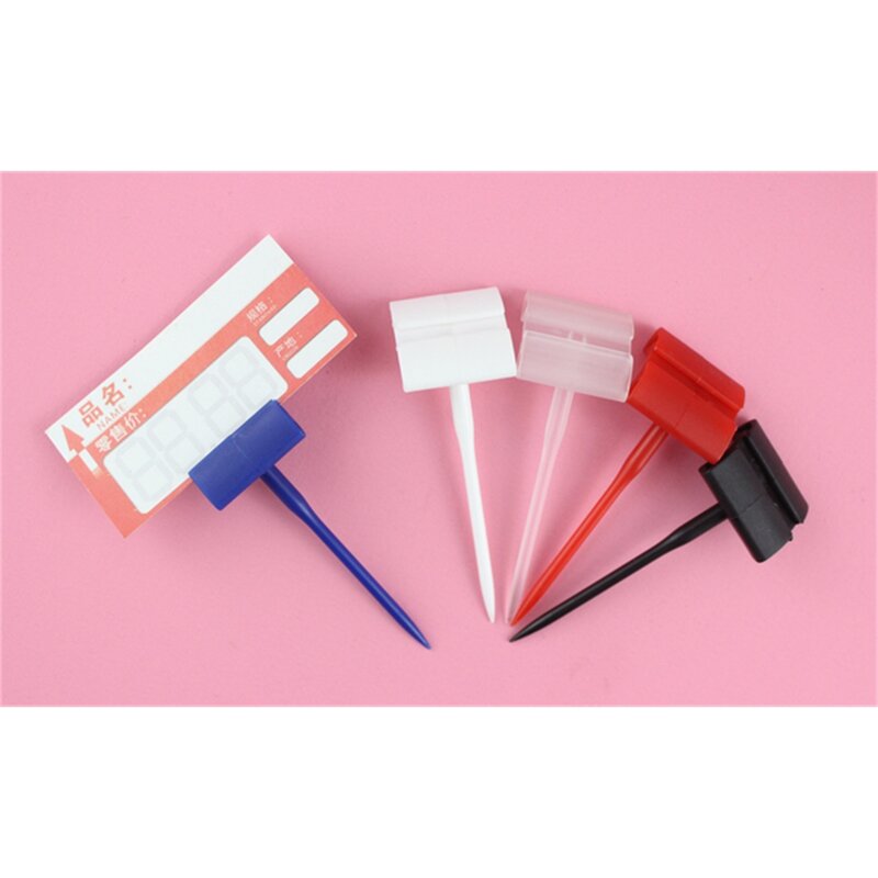 Plug Insert Sign Clip Food Label Card Holder Price Tag Clip Note Snap Sign Card Display Clamp Pin Coll Suspension Clip