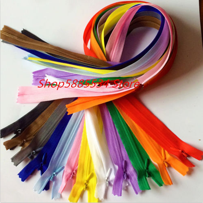 5/10pcs 3# 28cm/30cm/40cm/50cm/60cm nylon invisible soft tulle coil Chiffon zipper sewing  Silk Zippers  (color please choose)
