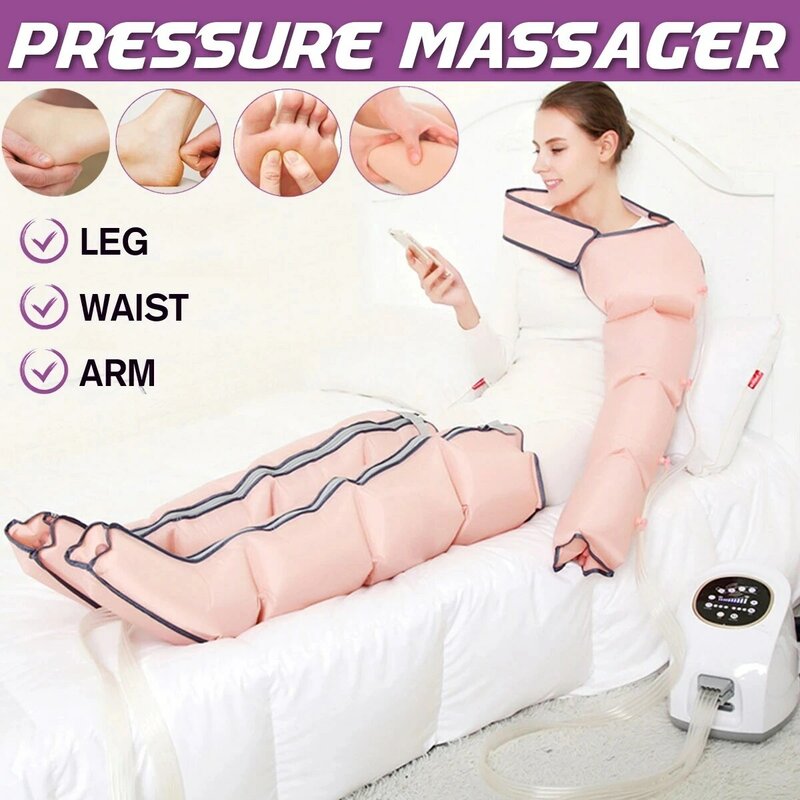 Syeosye-masajeador de compresión de aire para piernas, 3 modos, cámara de pie, brazo, cintura, vibración, terapia infrarroja, relajación neumática, alivio del dolor