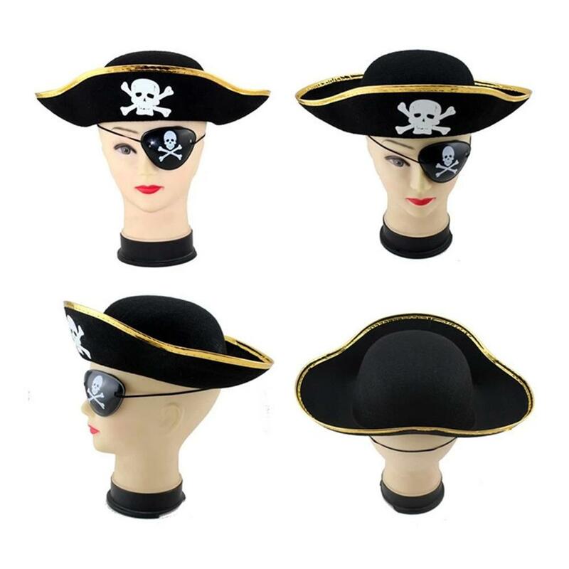 Chapéu do capitão do pirata da cópia de kuulee, festa de máscaras do dia das bruxas do natal, tipo liso chapéu do pirata que executa adereços