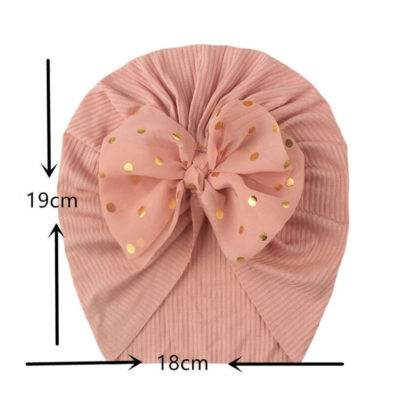 Topi Bayi Warna Solid Topi Anak Perempuan Ikatan Simpul Besar Bungkus Kepala Turban Simpul dengan Berlian Buatan Anak-anak Topi Beanie Alat Peraga Fotografi Baru Lahir