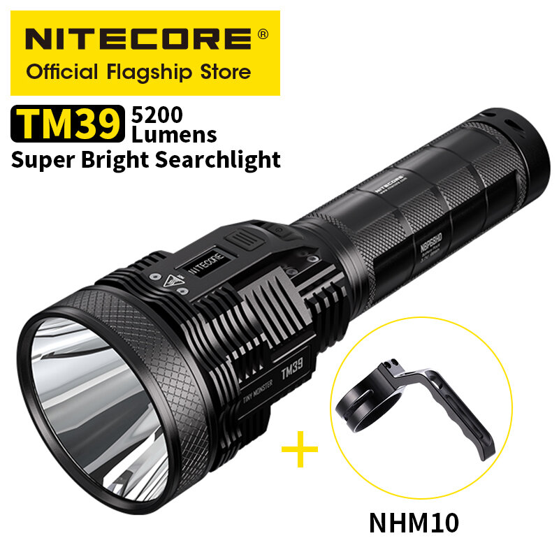 Ban Đầu NITECORE TM39 5200 Lumens Sạc LED Chùm Ném 1500 M Mạnh Đèn Pha Tìm Kiếm Với NBP68HD Pin