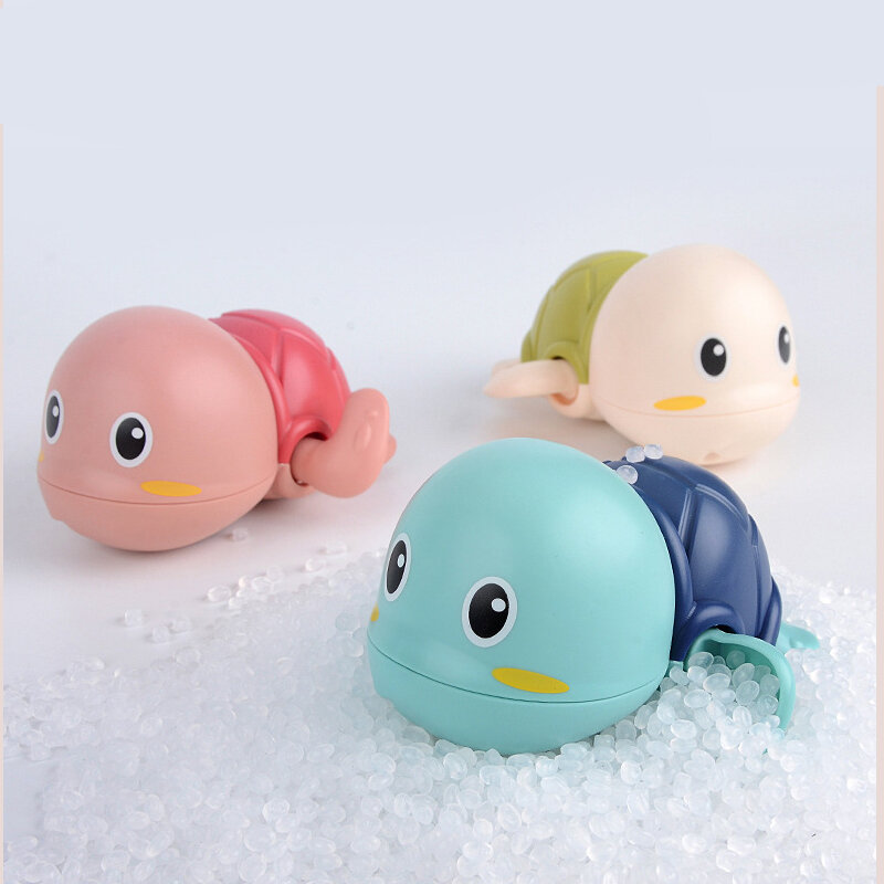3PCs Bayi Mandi Anak-anak Mainan Mandi Renang Bayi Kura-kura Kecil Mainan Air Musim Semi Power