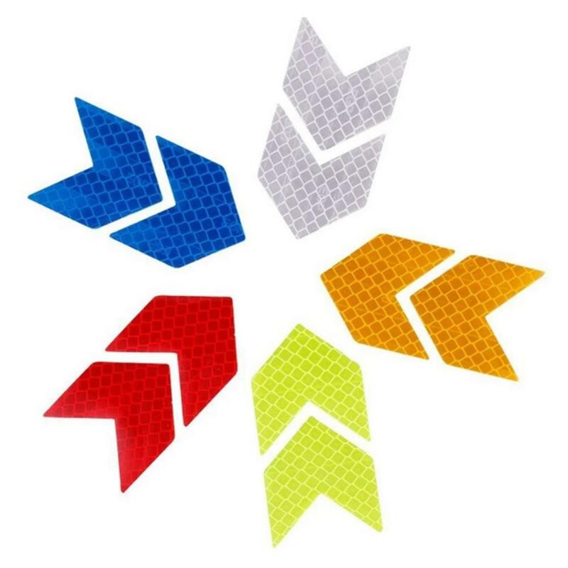 10Pcs Arrow Shaped Reflective Stickers Strong Car Reflective Tape Night Visibility Reflective Arrow Decals Adhesive Warning S