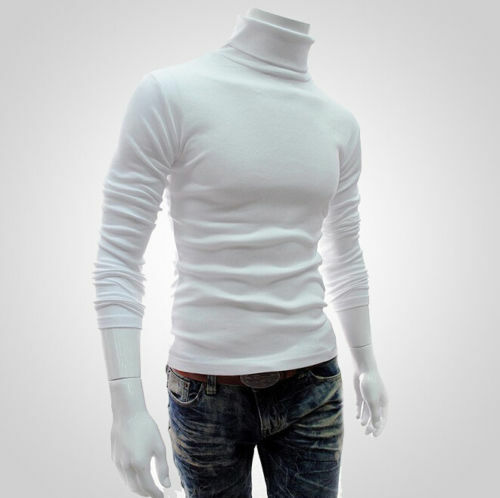 ผู้ชายสูงคอPulloverแขนยาวเสื้อกันหนาวเสื้อกันหนาวถักปกติCausalเสื้อBottomingเสื้อ