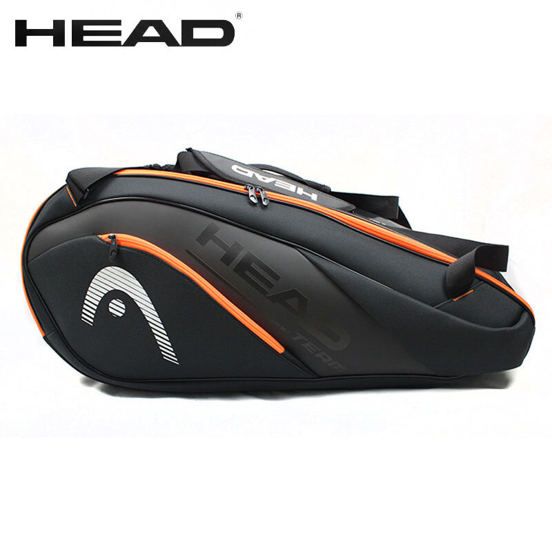 HEAD Tennis Rackets Bag 6 Pieces Hard Shell Sports Bag Large Capacity 9 Badminton Racquets Backpack Men Women Tenis Squash Padel