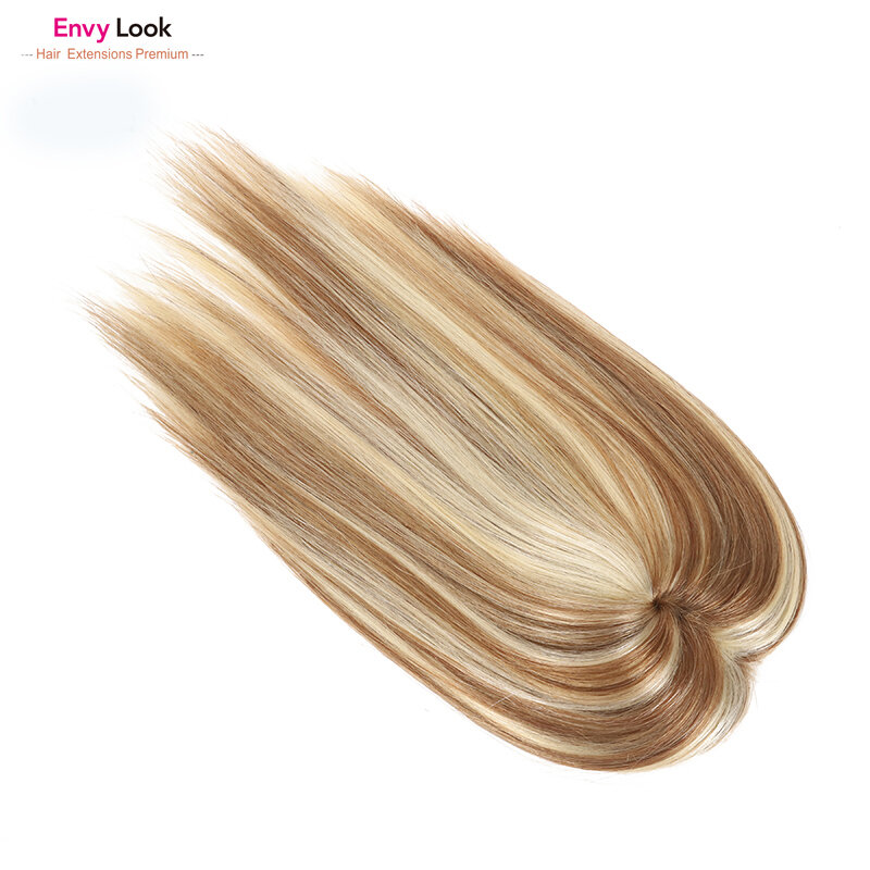 Envy look cabelo humano real densidade 150 para mulheres 10 polegadas grampo mono-in peça topper de cabelo