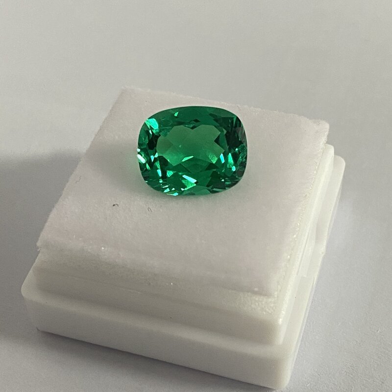 Cuscino allungato meeiddian 9x7mm 2 Karat Lab pietra smeraldo colonica per la fabbricazione di anelli
