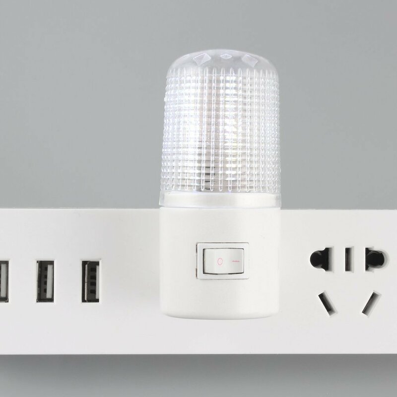 가정용 밤 램프 따뜻한 빛 벽 마운트 침실 밤 빛 램프 1W 6 LED 110V 미국 플러그 에너지 절약 침실 램프