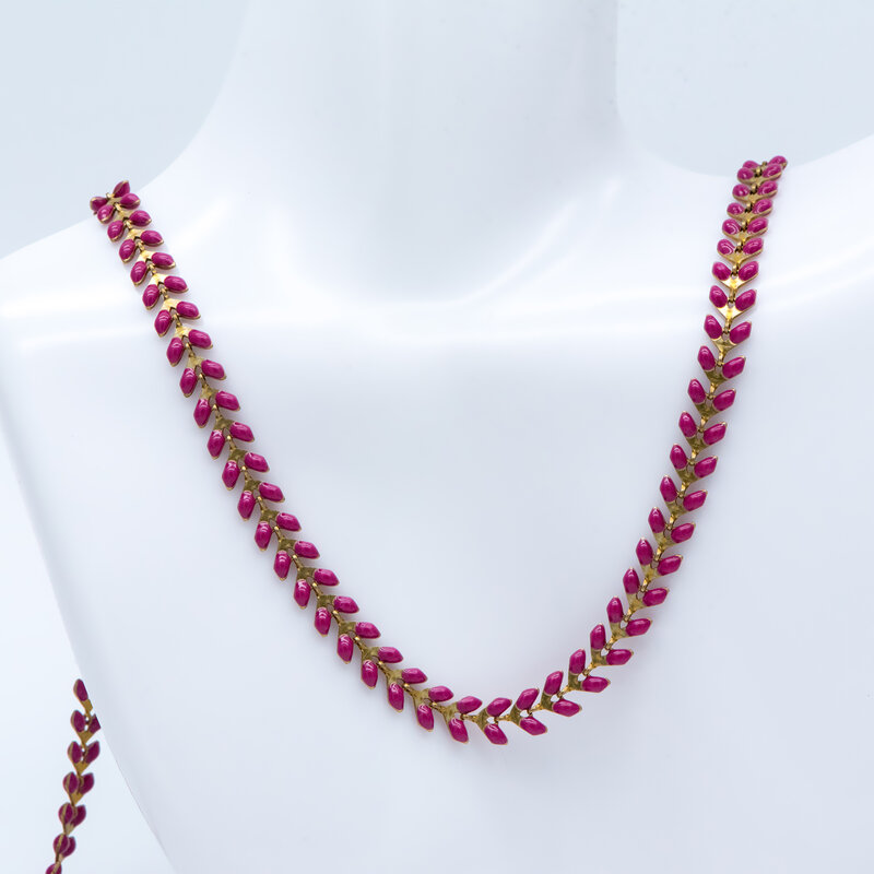 Purple Enamel Brass Arrow Chain 6mm, Flat Chain, Herringbone Fish bone Designer Chain For Fashion DIY Jewelry Making Supplies