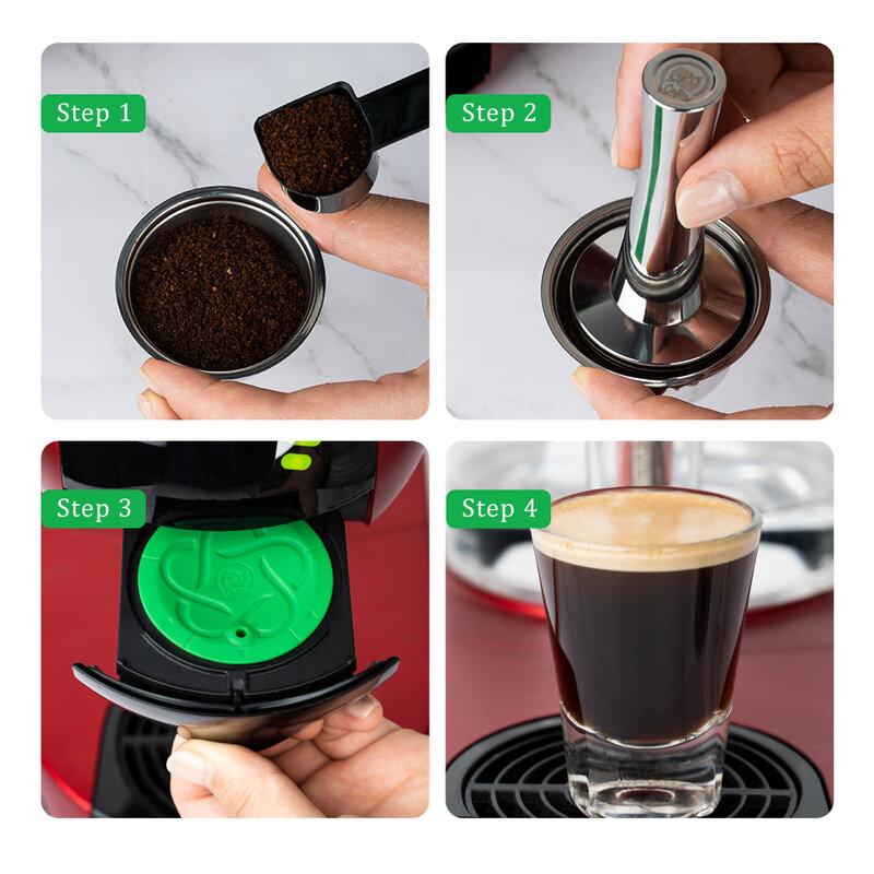 Cápsula de café reutilizable para Nescafé, filtros rellenables de acero inoxidable para Dolce Gusto Genius s Plus