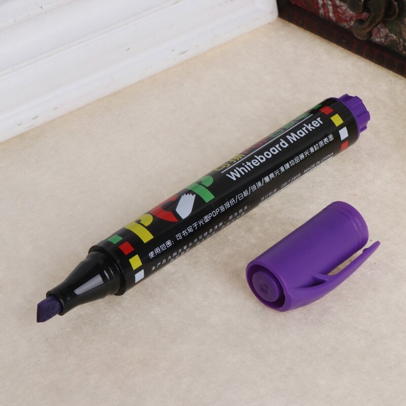 قلم السبورة البيضاء القابل للمسح ، علامة السبورة البيضاء ذات 12 لونًا ، ورق زجاجي مموج جاف ، قلم كتابة 5 مللي متر