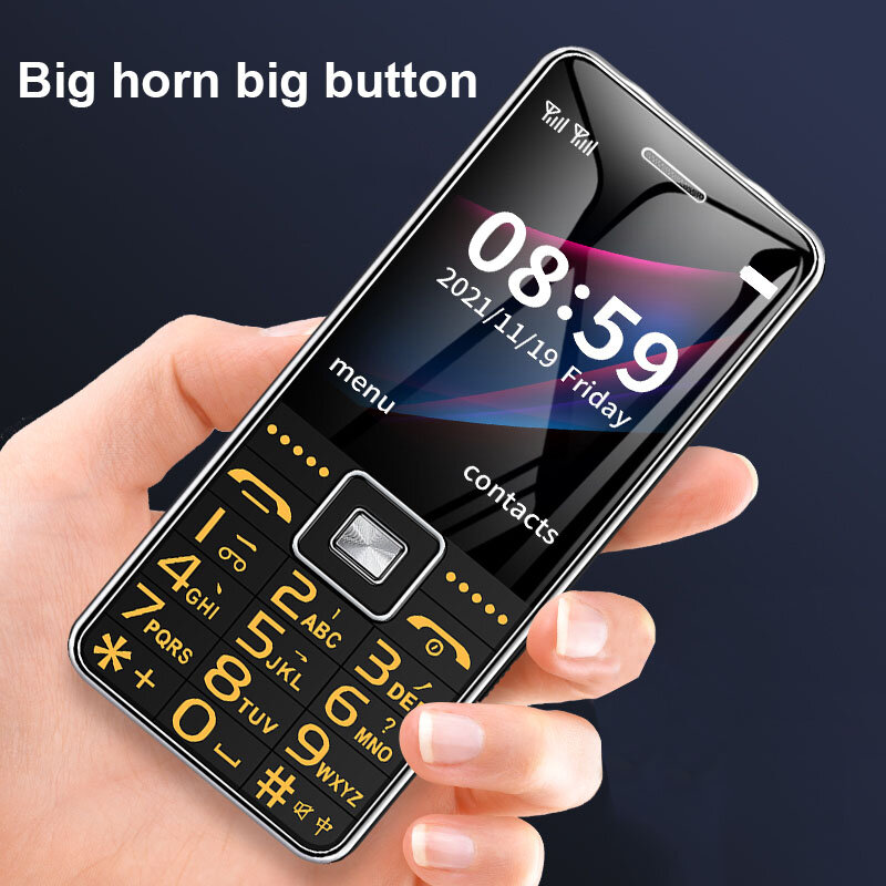 Happyhere G600 GSM 휴대폰, 2.4 인치 화면, 듀얼 심, MP3 레드코더, SOS 스피드 다이얼, LED 손전등, 러시아어 키보드 휴대폰